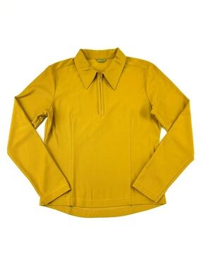 Anky Technical Casual Equestrian Top Small Mustard Quarter Zip Riding Sport
